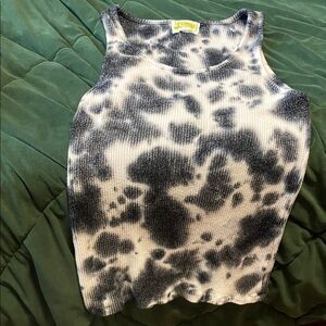 Yummy Black and White Tie-Dye Tank Top